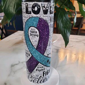 Suicide Awareness Ribbon & Quotes 20oz Tumbler with duo lids 🎉sale